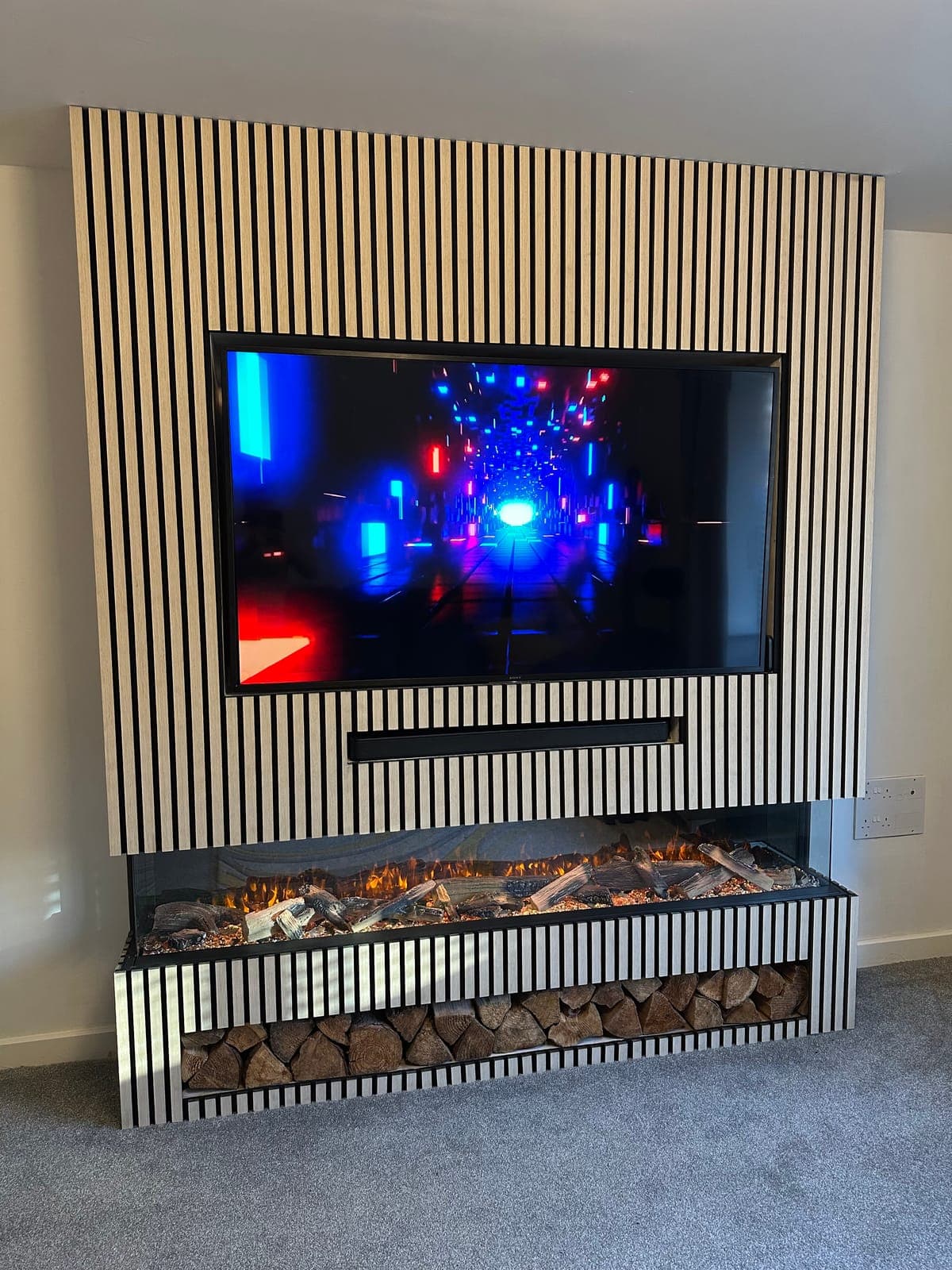 Slatted Media Wall